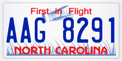 NC license plate AAG8291