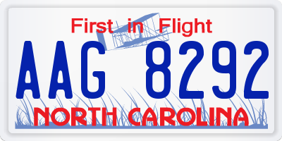 NC license plate AAG8292