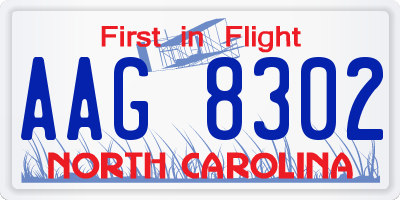 NC license plate AAG8302