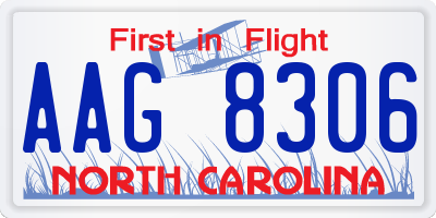 NC license plate AAG8306
