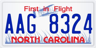 NC license plate AAG8324