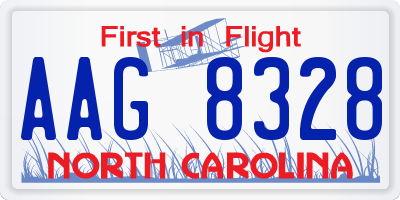 NC license plate AAG8328