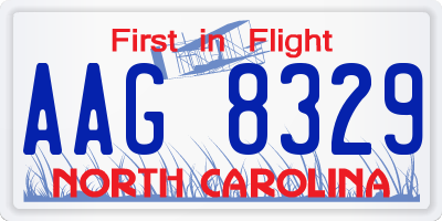NC license plate AAG8329
