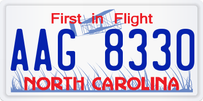 NC license plate AAG8330