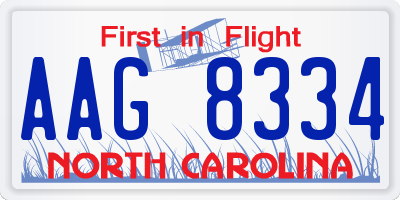 NC license plate AAG8334