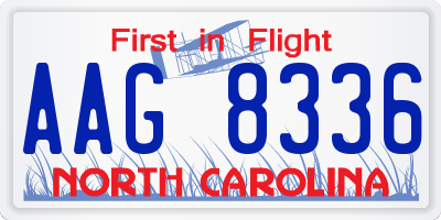 NC license plate AAG8336