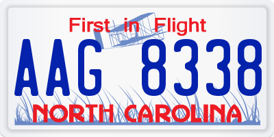 NC license plate AAG8338