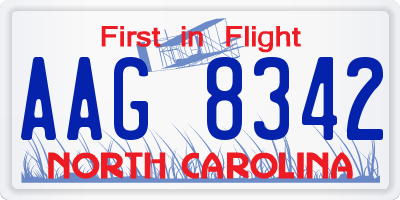 NC license plate AAG8342