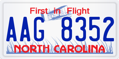 NC license plate AAG8352