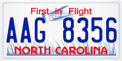 NC license plate AAG8356