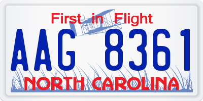 NC license plate AAG8361