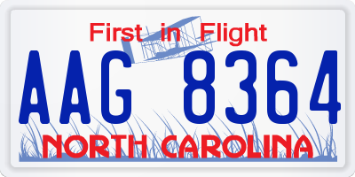 NC license plate AAG8364