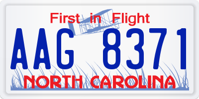 NC license plate AAG8371