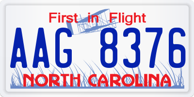NC license plate AAG8376
