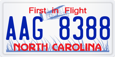 NC license plate AAG8388