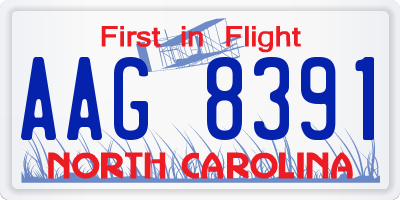 NC license plate AAG8391