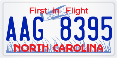 NC license plate AAG8395