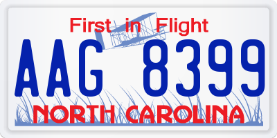 NC license plate AAG8399