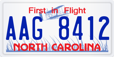 NC license plate AAG8412