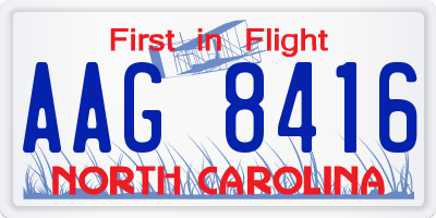 NC license plate AAG8416