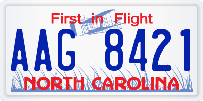 NC license plate AAG8421