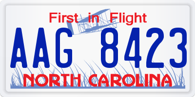 NC license plate AAG8423