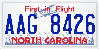 NC license plate AAG8426