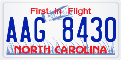 NC license plate AAG8430