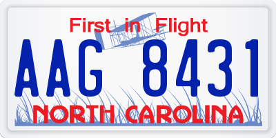 NC license plate AAG8431