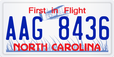 NC license plate AAG8436