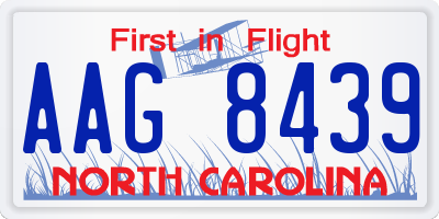 NC license plate AAG8439