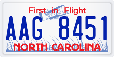NC license plate AAG8451