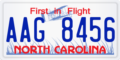 NC license plate AAG8456