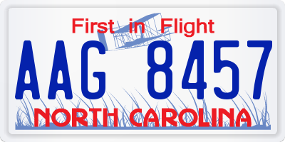 NC license plate AAG8457