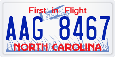 NC license plate AAG8467
