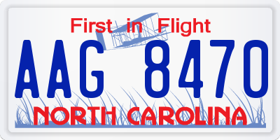NC license plate AAG8470
