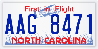 NC license plate AAG8471