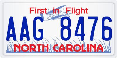 NC license plate AAG8476