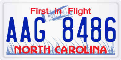 NC license plate AAG8486