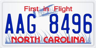 NC license plate AAG8496