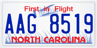 NC license plate AAG8519