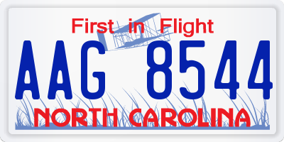 NC license plate AAG8544