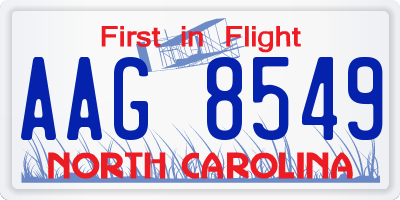 NC license plate AAG8549