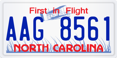 NC license plate AAG8561