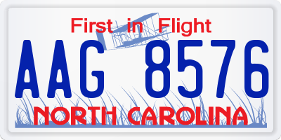 NC license plate AAG8576