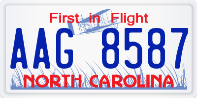 NC license plate AAG8587