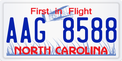 NC license plate AAG8588
