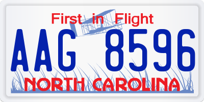 NC license plate AAG8596