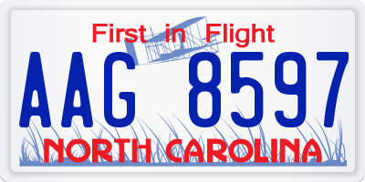 NC license plate AAG8597