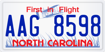 NC license plate AAG8598